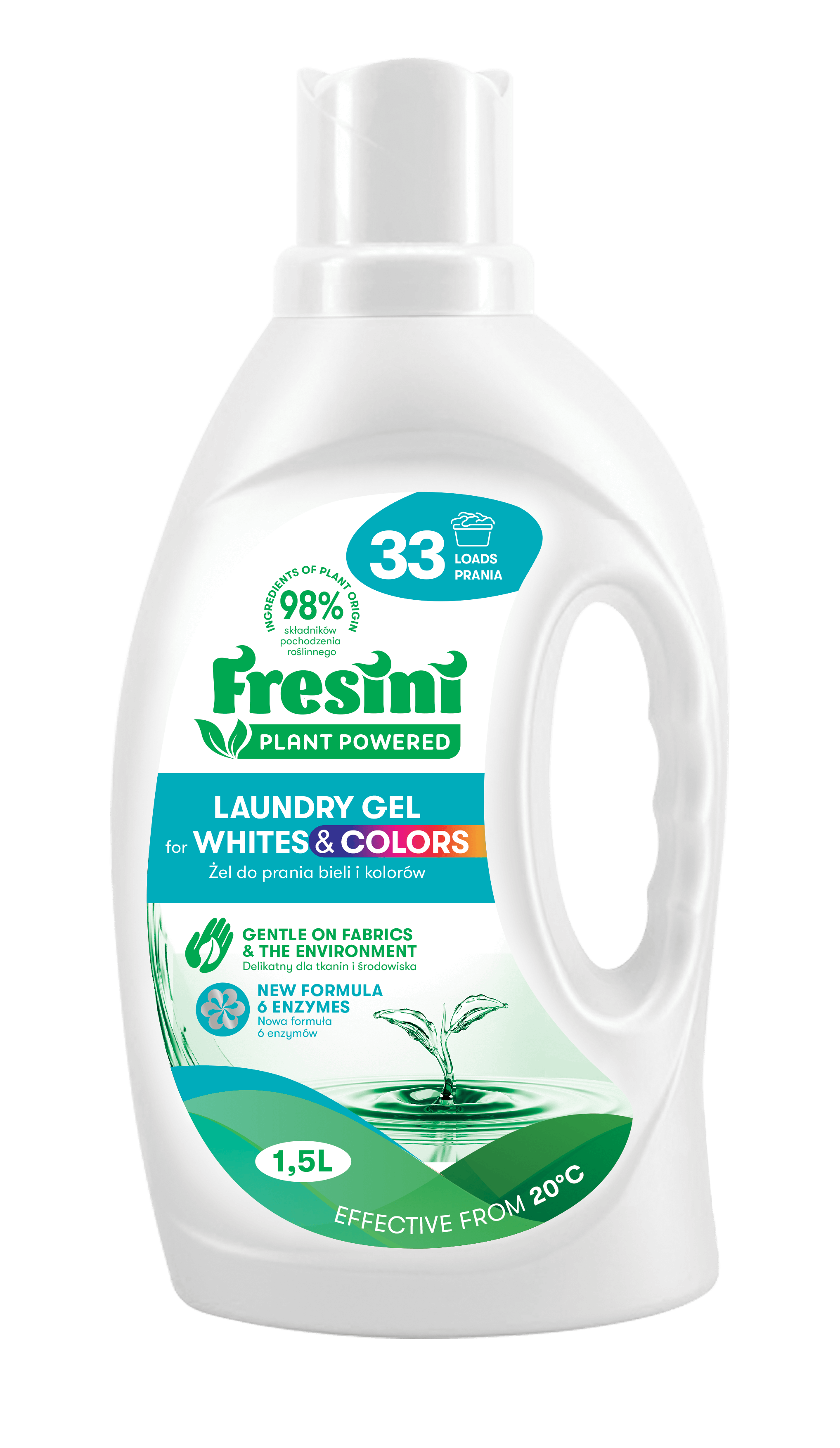 FRESINI PLANT POWERED Prací gél na biel a farby rastlinného pôvodu 98 %