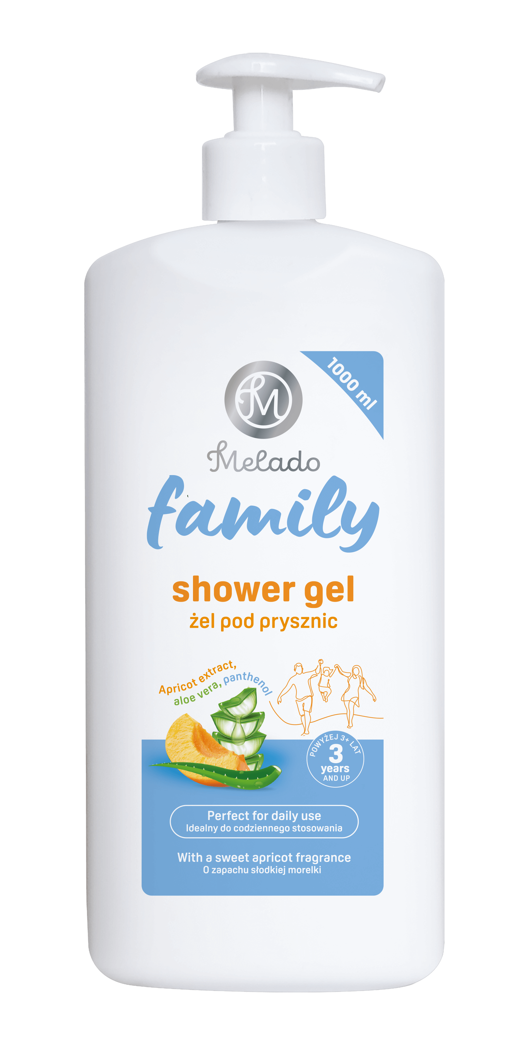 MELADO sprchový gél Family s výťažkom z marhule a aloe vera 